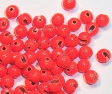 20 HOT ORANGE TUNGSTEN SLOTTED BEADS Fly Tying 6 Sizes to Pick From