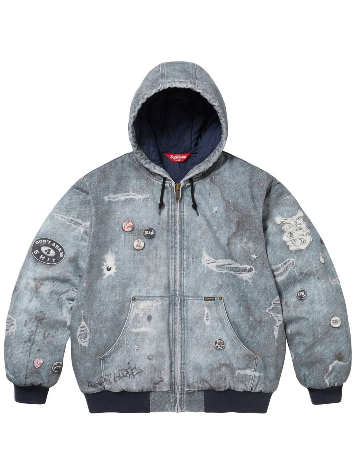 Blouson bomber en jean bleu vieilli SUPREME
