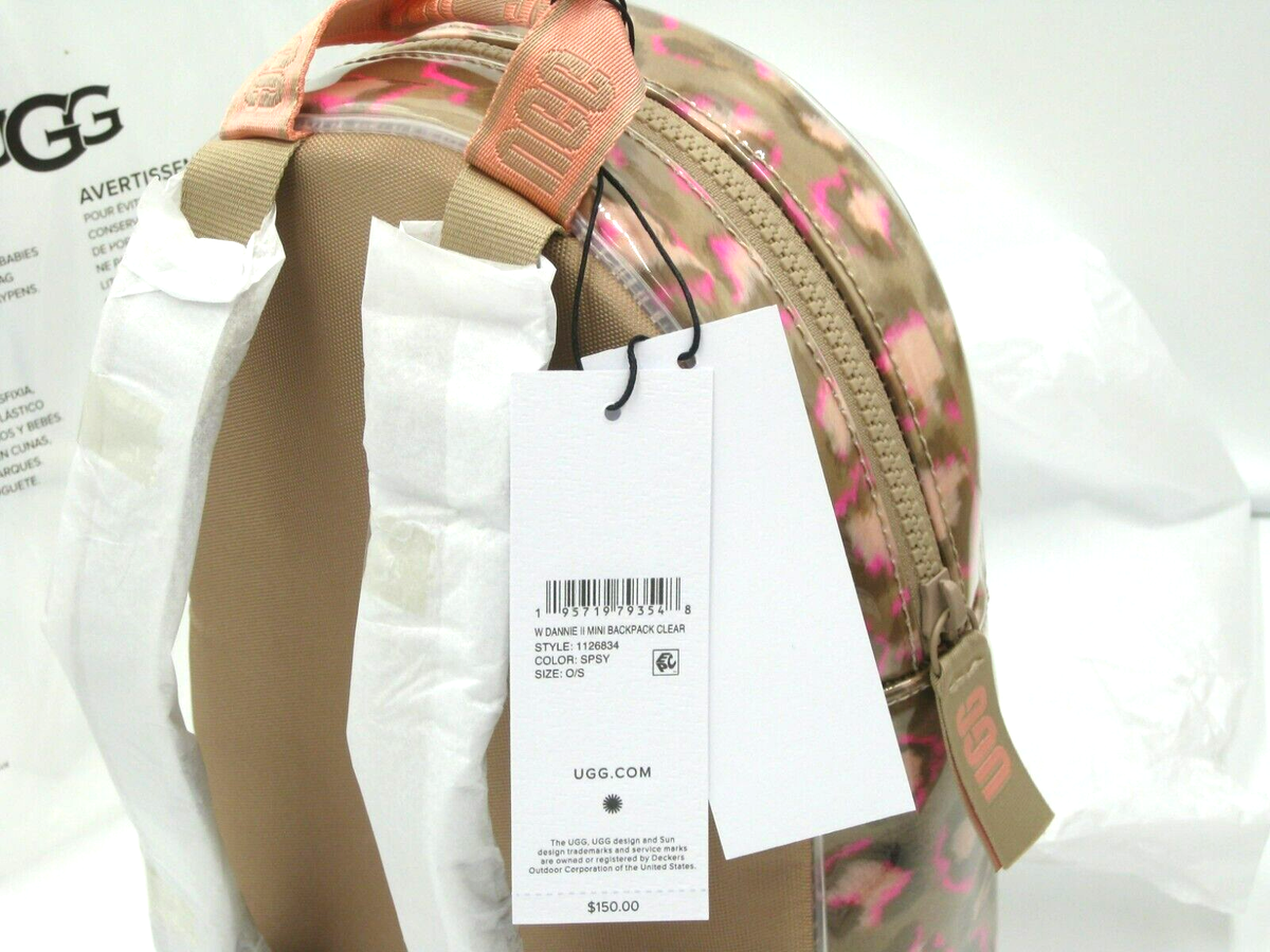 UGG Dannie II Mini Backpack Clear/Med Pink Leopard Faux Fur UGG Dannie II Mini Backpack Clear/Med Pink Leopard Faux Fur