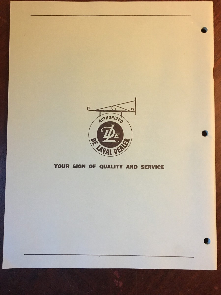 De Laval Speedway Milkers Parts List No. 157, 1957, excellent | eBay