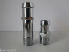 HEATER HOSE FITTINGS 3/4" WATER PUMP 5/8" INTAKE CHROMED STEEL CHEVY #9514/9515 