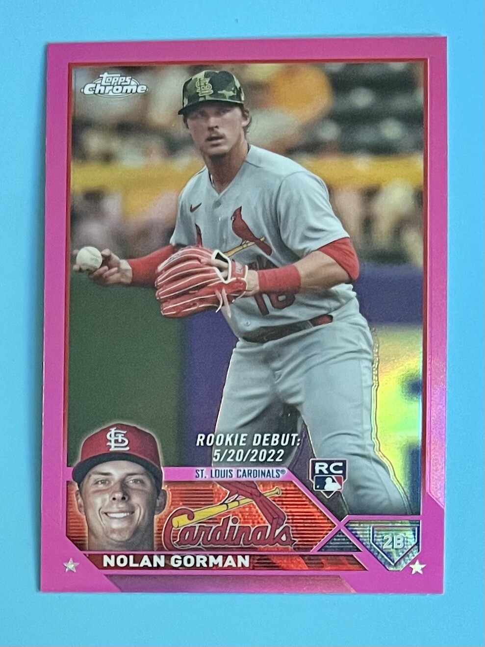 2023 Topps Chrome Update #USC145 Nolan Gorman RC Pink Refractor Cardinals