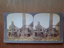 Stereoview Card. Antique Photograph. Monasterboice Louth . Ireland