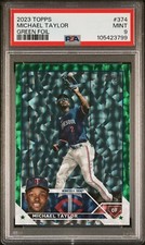 MICHAEL TAYLOR 2023 TOPPS #374 GREEN FOIL PSA 9 MINT Condition
