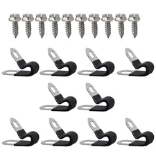 10 PCS Brake Wire Fastener with 10 PCS Self-Tapping Screws for 3/16" Tube