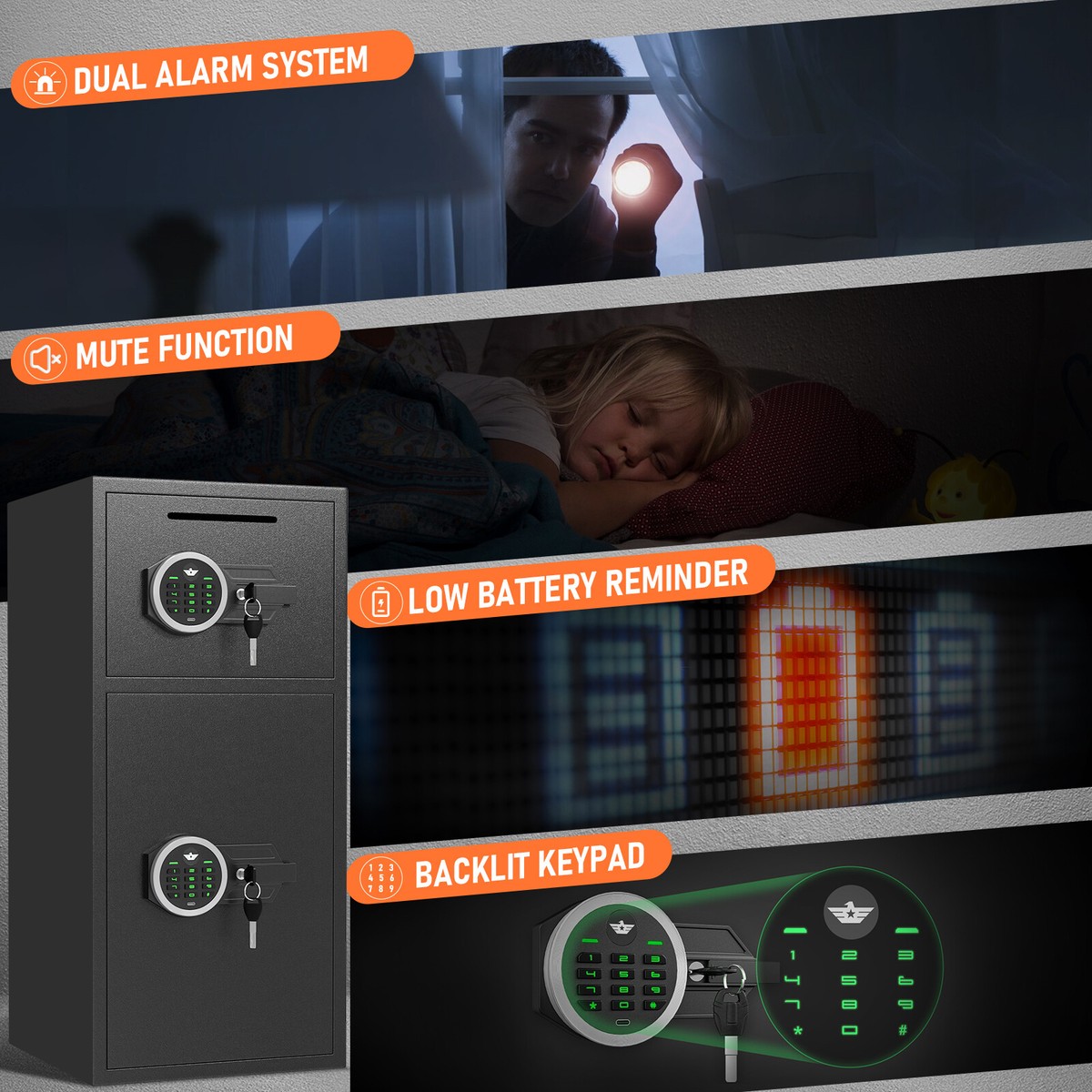Fire Proof Safes 5.0 Cu Ft Extra Large Home Safe Box Fireproof ...