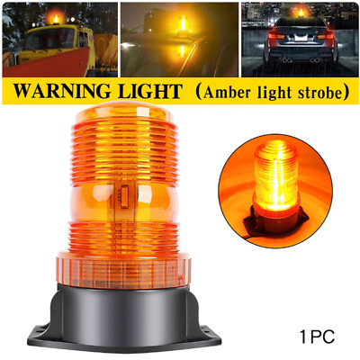 Amber 30LED Rotating Strobe Light Rooftop Flash Beacon Emergency Warning 12V-24V
