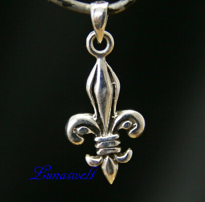 Amulett Lilie - Fleur de Lys Anhänger aus 925er Sterling   inkl. Band