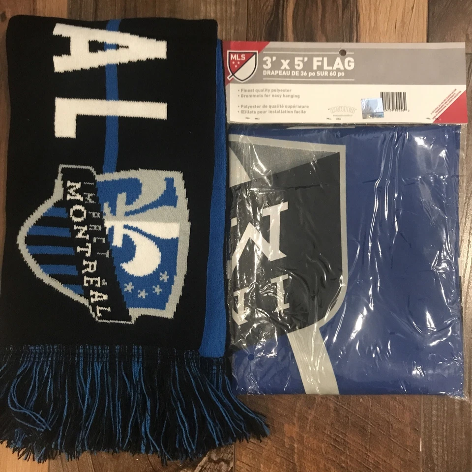 impact de montréal scarf foulard IMFC 2020 MLS soccer (52 x 7'') & flag drapeau - Image 3 of 4