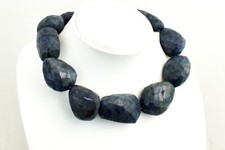 1528 Cts Earth Mined Single Strand Blue Iolite Faceted Beads Necklace JK 02E297