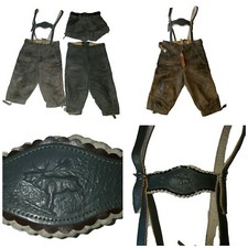 Lot Authentic German Bavarian Boy's Lederhosen Shorts Oktoberfest US Waist 23 "