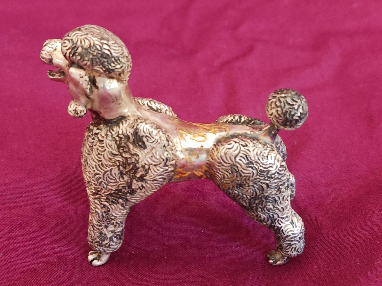 Vintage Sterling Silver Poodle Paperweight Kirk & Son 1970-1973 112 gm Retired