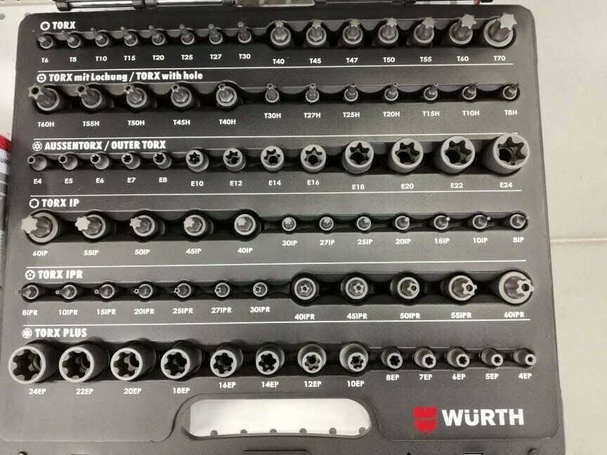Wurth 1/4+3/8+1/2 Inch Extensive TX Assortment 77 Pieces | eBay Wurth 1/4+3/8+1/2 Inch Extensive TX Assortment 77 Pieces | eBay