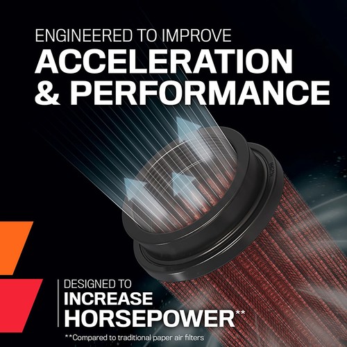 K&N RU-5179 Universal Round Tapered Performance Washable Air Filter for Intake - Bild 10 von 13