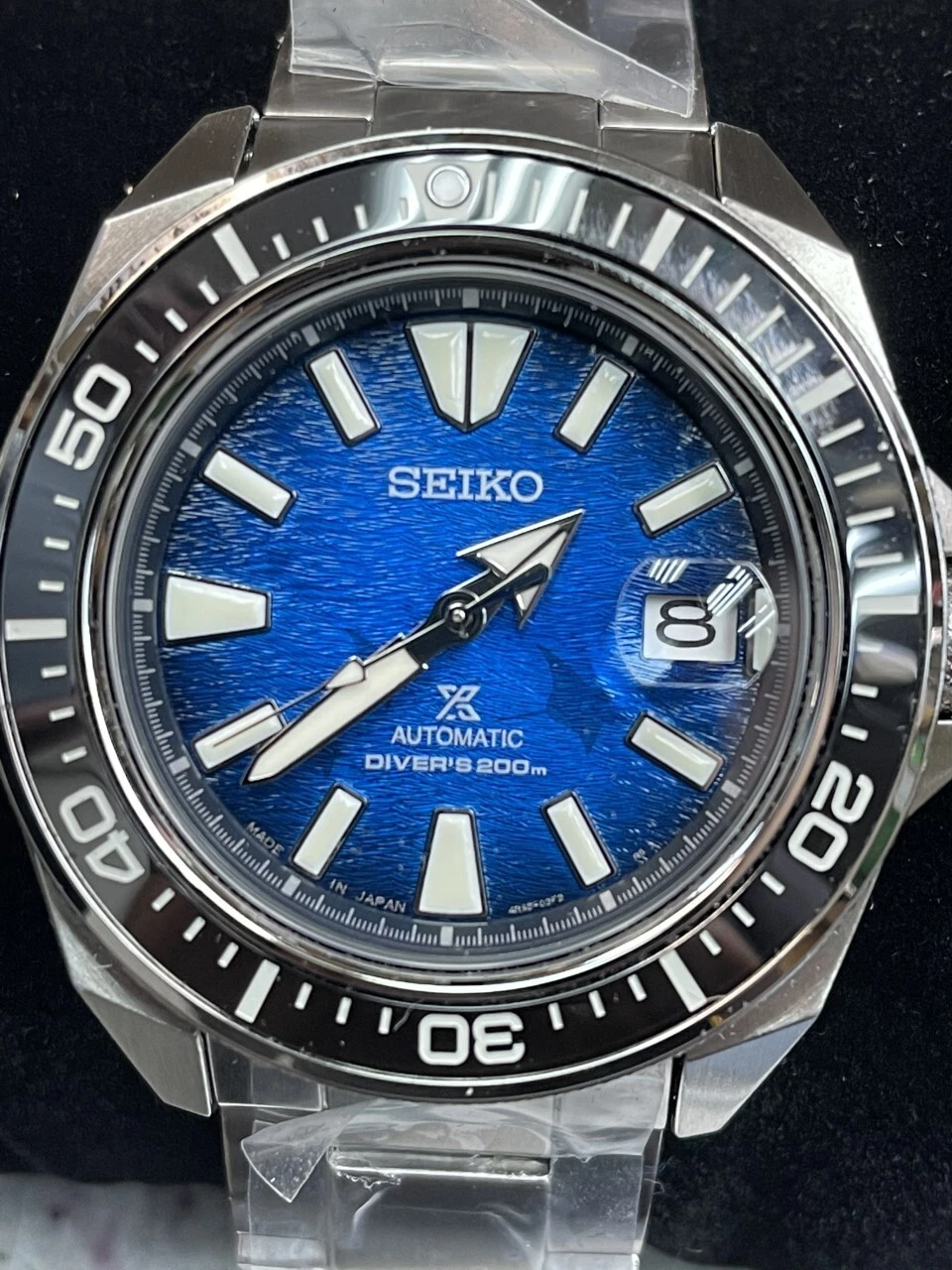 Seiko Prospex Blue Men's Watch - SRPE33 samural manta ray blue dial