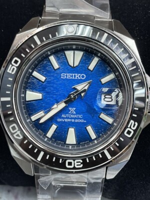 Seiko Prospex Blue Men's Watch - SRPE33 samural manta ray blue dial