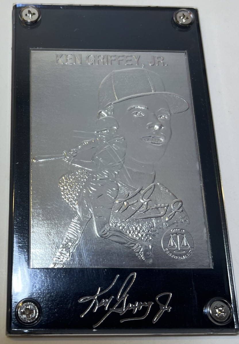 1997 KEN GRIFFEY JR SILVER BASEBALL CARD + SEALED PHOTO BASEBALL