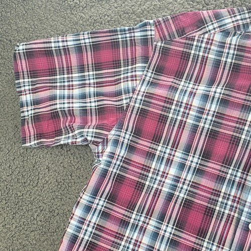 Cinch Shirt Red White Blue Mens Medium Madras Short Sleeve Button Down Western - Picture 7 of 12