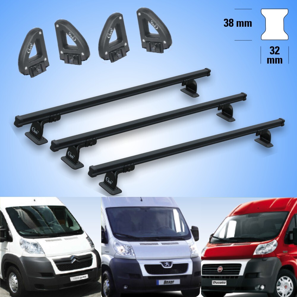 BARRE  PROFESSIONAL FIAT DUCATO DAL 2006 in poi 3 Pz completa di 4 spondine