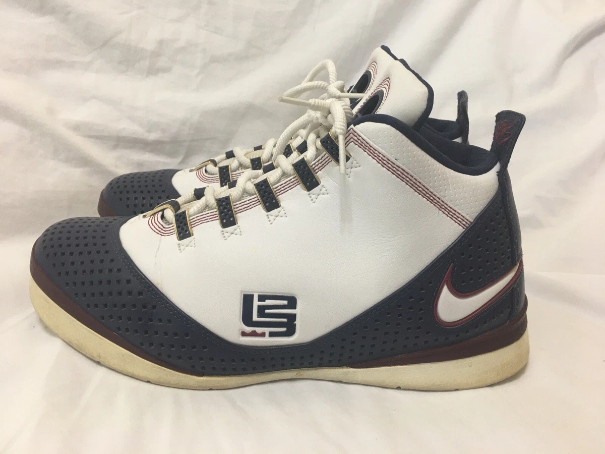 RARE 2007 Nike LeBron Zoom Soldier 2 White Blue 318694 111 Men s Size 10.5