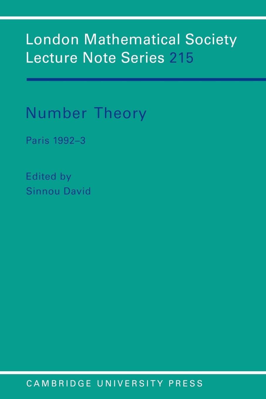 Thumbnail - Number Theory Paris 1992 3 N. J. Hitchin Taschenbuch Paperback