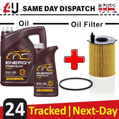 CAR SERVICE ENGINE OIL 6L 5W-30 FILTER FOR CITROEN C1 C2 C3 C4 C5 DS3 DS4 DS5