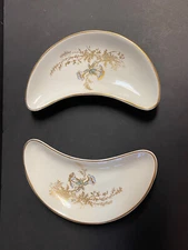 Vintage John Maddock & Sons England Royal Semi-Porcelain Floral Dish Set of 2