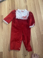 Vintage Sesame Street JCPENNEY ToddleTime Red Romper Sz 1