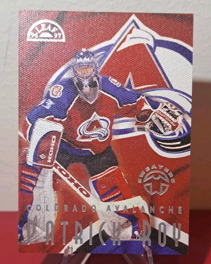 PATRICK ROY 1996 Leaf #2 AWAY SWEATERS INSERT /5000 AVALANCHE LEGEND & HOF 