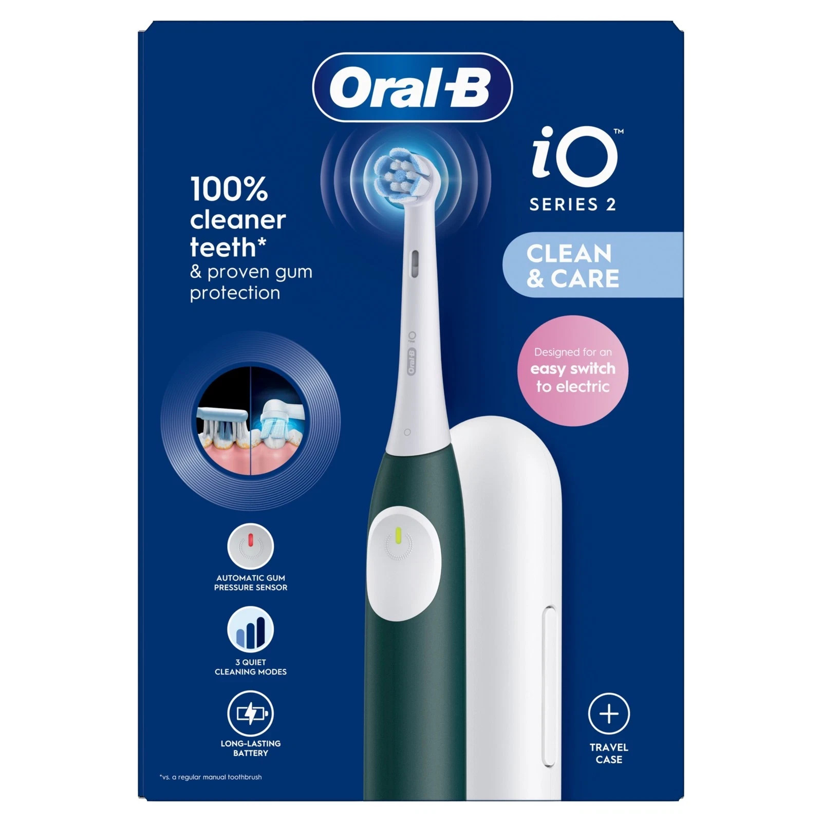 Oral B Men's Green Oral-B Io2 Series + Travel Case Size 3 - Image 3