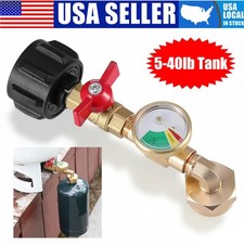 Propane Refill Adapter Kit w/ON-Off Valve and Gauge Bottle From 1Lb to 20Lb Tank