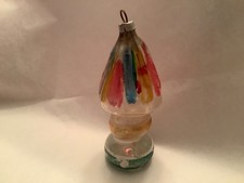 Antica LAMPADA DA TAVOLO vintage in vetro scanalato LUCE ornamento natalizio Germania