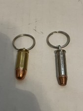 .45 Auto Brass Case Bullet Keychain  .357 Magnum Steel Case Bullet Keychain  