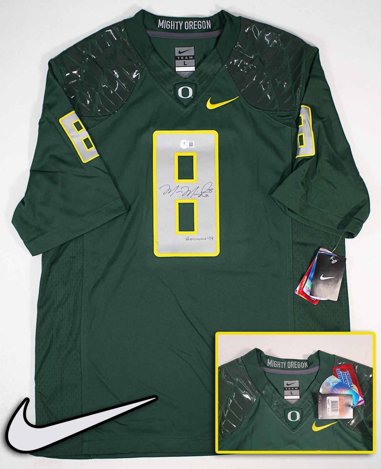 Marcus Mariota Autographed Signed Oregon Ducks "Heisman 14" Nike Jersey (Beckett) 