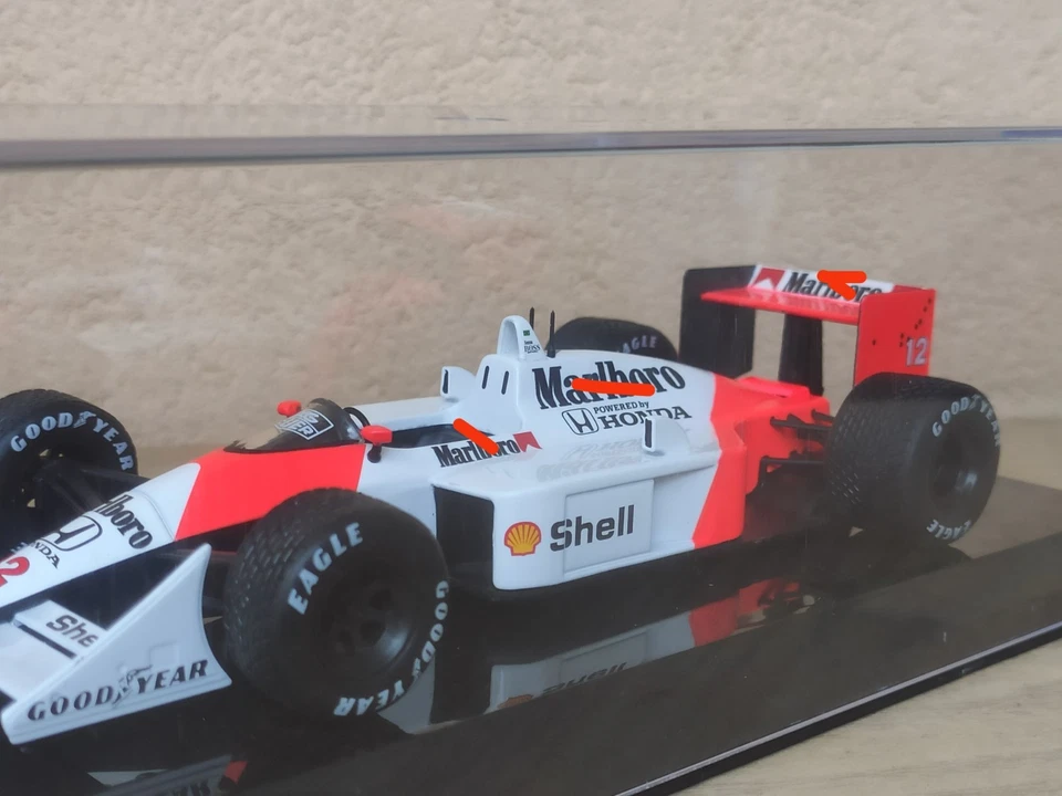 McLaren MP4/4 1988 Ayrton Senna Modellino Altaya Formula 1 1:43 Livrea Originale - Immagine 4 di 4