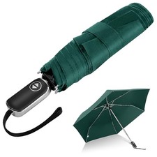 Compact Travel Umbrella for Purse - Flat Handle, Waterproof for 03.Dark Green