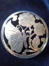 Brosche Antik Jugendstil  900 Silber 15 Gramm Blumen Handarbeit 