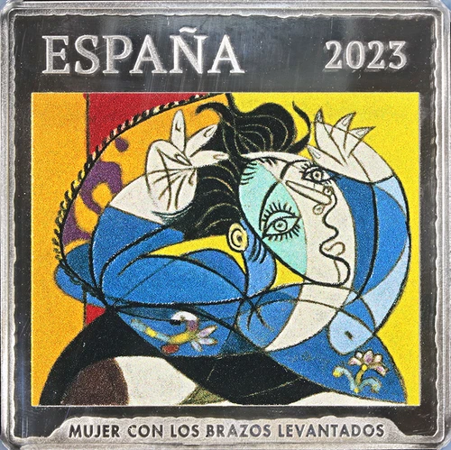2023 M Spain 4.76 Oz Silver 50 Euro Picasso Woman with Arms Raised NGC PF69UCAM