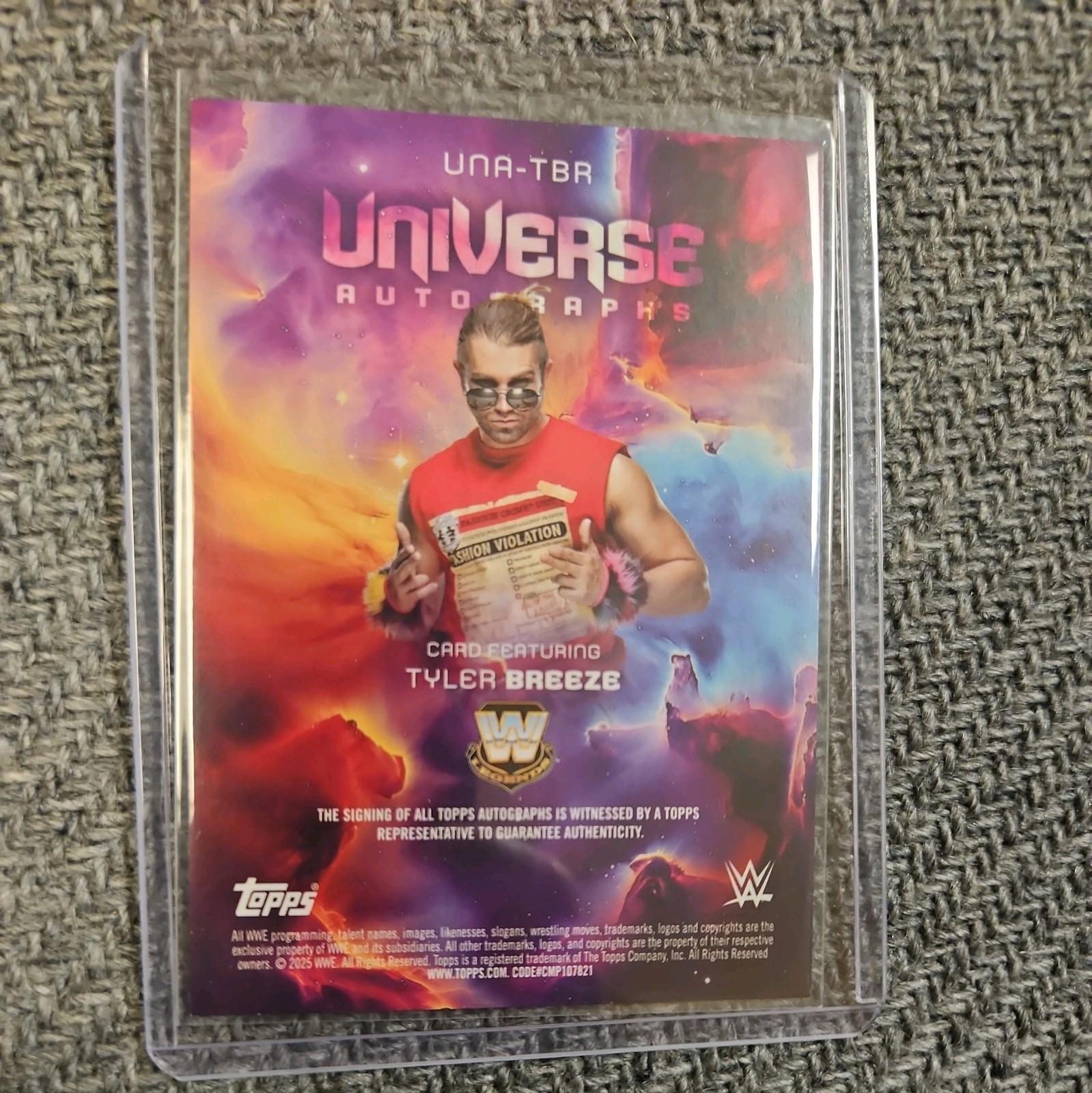 2025 Topps Universe WWE Tyler Breeze #UNA-TBA Universe Autograph view 2