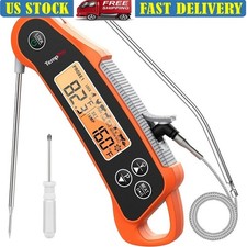 Dual Probe Digital Meat Thermometer Instant Read Waterproof BBQ Cooking Tool New