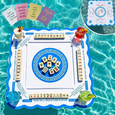 Floating Mahjong Table for Pool, Double-Sided Waterproof Game Tray for Mahjong,