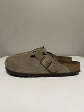 Birkenstock Boston Taupe Suede Leather Soft Footbed  Women’s EU 40 US 9 Regular