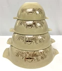 Vintage Set of 4 Pyrex Forest Fancies Cinderella Nesting Mixing Bowls