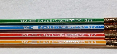 4-"266€ Adler KOKETT Nr. 2 Eagle Pencil Co. U.S.A." Holzstifte / 4 verschiedene Farben - Bild 9 von 16