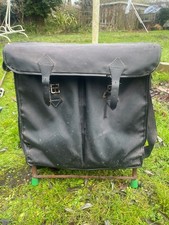 Caja de aparejos de pesca Efgeeco negra vintage caja de asiento marco de metal resistente