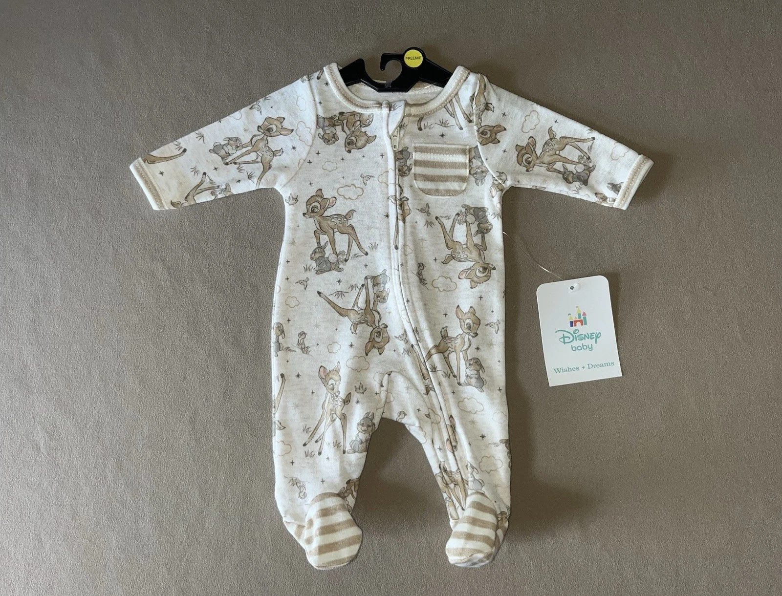 Disney Baby Girls Or Boys Bambi Preemie Long-Sleeve Sleep & Play, New with Tags!