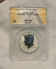2018-S 50C Reverse Proof Silver Kennedy Half Dollar ANACS PF-68 DCAM