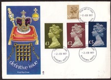 GB Great Britain, 1977 high values set on fdc first day cover   -HN12