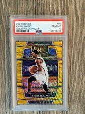 KYRIE IRVING 2021-22 PANINI SELECT #80 CONCOURSE PRIZM Gold Wave Prizm PSA 10