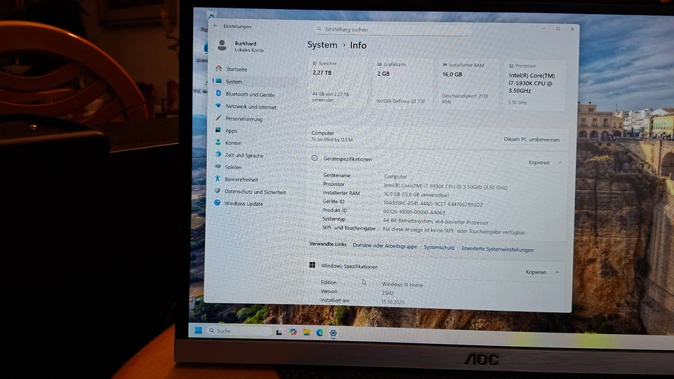 Silentmaxx PC  Intel Core I7-5930  Win 11 / 16 GB RAM / getestet / funktioniert - Bild 3 von 4